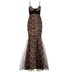 La perla lace sheer evening prom gown dress